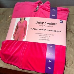 NWT Juicy Couture Classic Velour Zip up Hoodie XXL